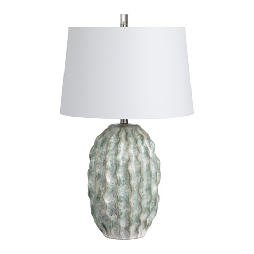 31"H Coastal Coral-Inspired Ceramic Table Lamp with White Shade