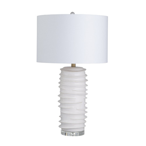Set of 2 29.5" White Ceramic Table Lamp with White Linen Shade