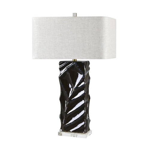 30.5" Ceramic Table Lamp with Crystal Base and Shade