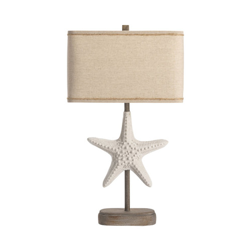 27.5"H Resin Starfish Table Lamp with Tan Shade