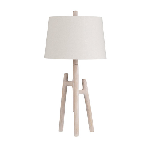 32" Tripod Table Lamp with Oat Linen Shade