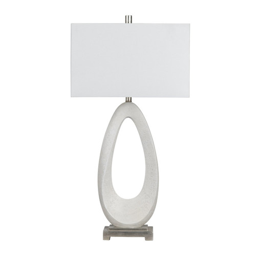 Set of 2 Chalk White Resin and Metal Table Lamp with Shade