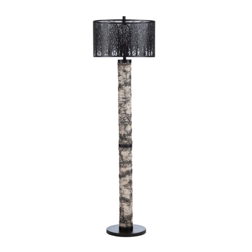 68.75" Black Resin Floor Lamp with Metal Shade