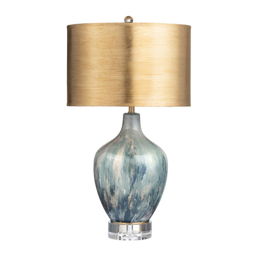 27.5"H Glass Table Lamp With Shade