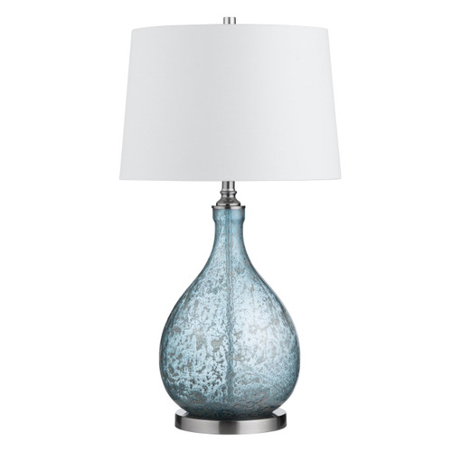 32.25"H Glass & Metal Table Lamp With Shade