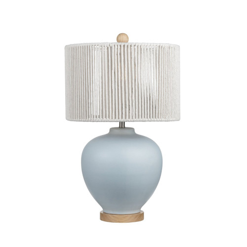 Glazed Matte Light Blue Ceramic Table Lamp with Shade