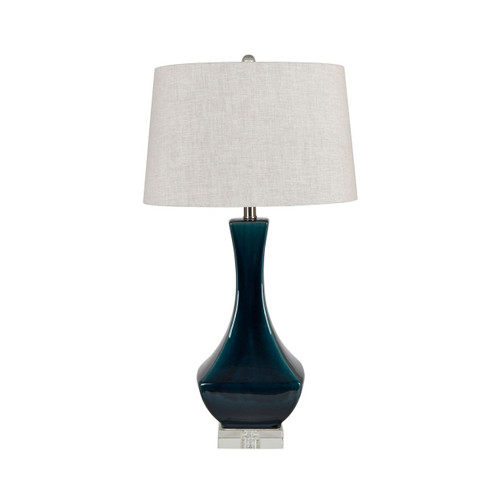 Set of 2 Deep Teal Ceramic Table Lamp with Shade