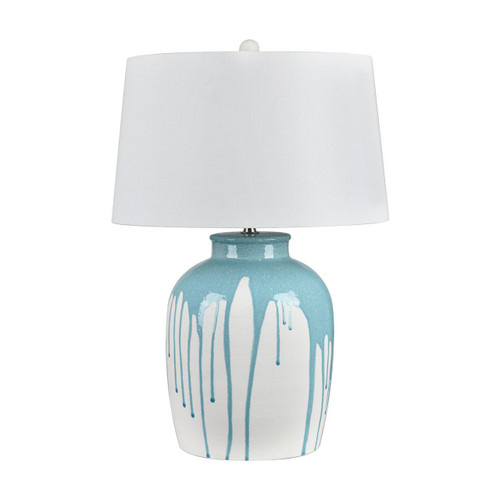 25"H Ceramic Table Lamp with White Shade