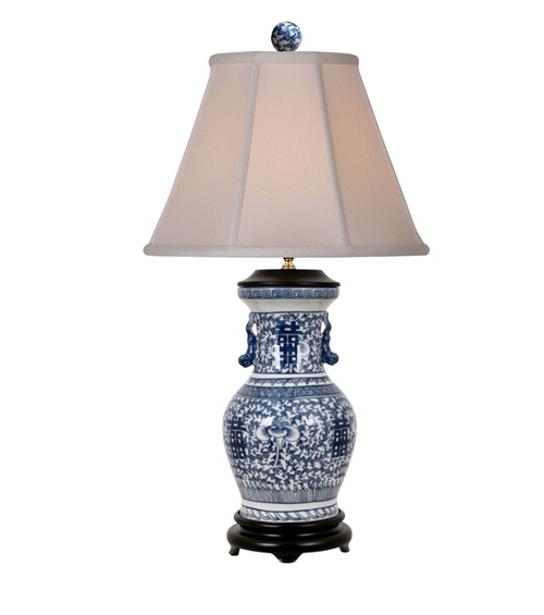 Porcelain Ware Blue and White 30-Inch One-Light Table Lamp