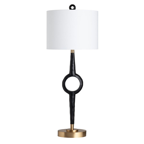 38.75"H Resin and Metal Table Lamp with White Linen Shade