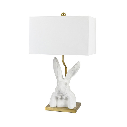 Set of 2 Chalk White Resin bunny bust Table Lamp with Shade