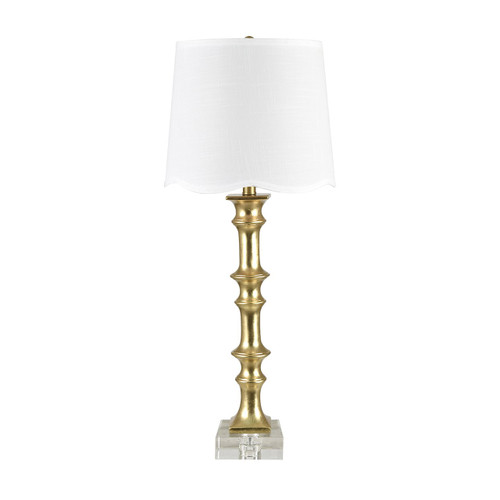 Set of 2 31.75" Gold Resin Table Lamp with White Linen Shade
