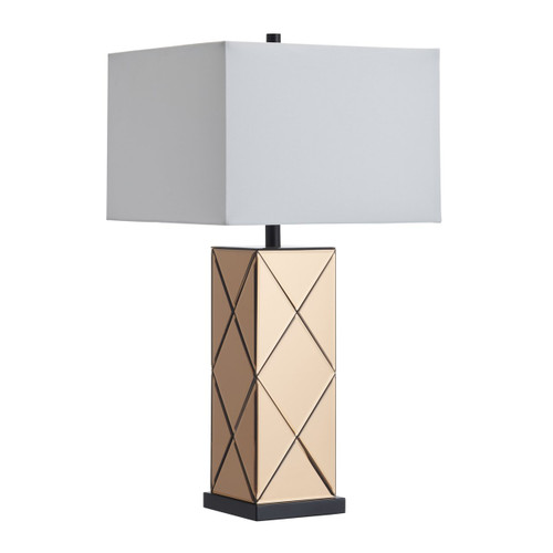31"H Bronze Glass Table Lamp with Rectangular Shade