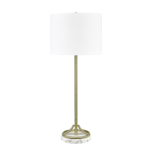 Set of 233"H Metal and Marble Table Lamp with Linen Shade