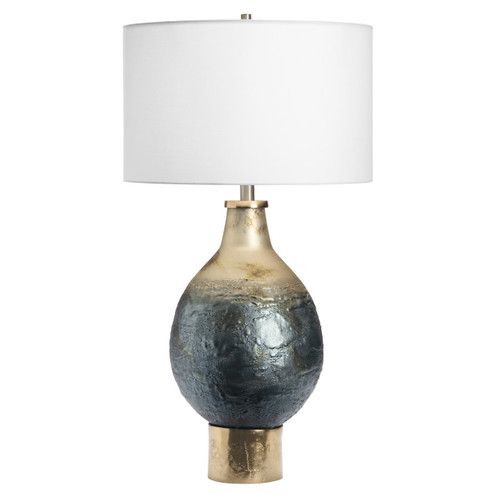 32" Glass Lamp with Aluminum Base