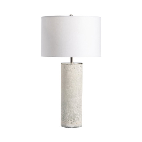 31.5"H Glass Table Lamp with White Linen Shade