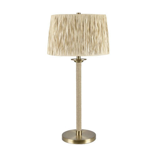 Set of 2 33" Metal and Rope Table Lamp with Textured Linen Shade