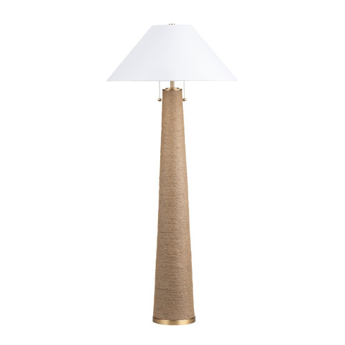 59"H Hemp Floor Lamp With Shade
