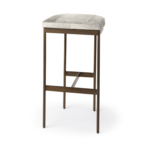Millie 16.75 X 17.75 X 30 Hair-on-hide Seat W/ Gold Frame Bar Stool