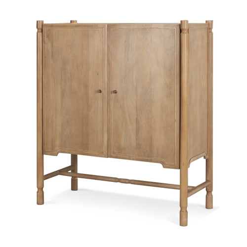 Phil Light Brown Wood 2 Door Bar Cabinet