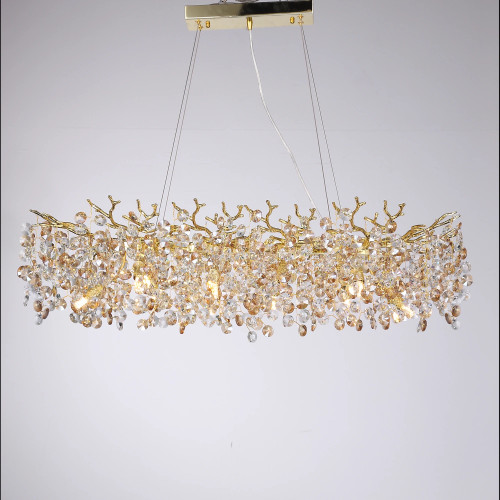Ice Drops Winter Tree Branch Art Glass Chandelier Lighting