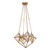 Cairo 21-in Ribbed Glass/Vintage Brass 4 Lights Chandeliers