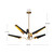 Osorio 46-in Matte Black/Vintage Brass LED Chandeliers