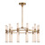 Edwin 38-in Vintage Brass/Frosted Ribbed Glass LED Chandeliers