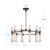 Edwin 38-in Vintage Brass/Frosted Ribbed Glass LED Chandeliers