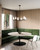 Krysta 35-in Matte Black/Opal Glass 6 Lights Chandelier