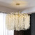 Akari Tree Branch Glass Art Gold Coin Chandelier Lighting
