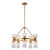Nelly 26-in Brushed Gold/Clear Ribbed Glass Socket Chandelier