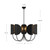 Seno 32-in Aged Gold/White Cotton Fabric 5 Lights Chandeliers