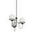 Alba 23-in Matte Black/Opal Glass 3 Lights Chandelier