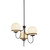 Alba 23-in Matte Black/Opal Glass 3 Lights Chandelier