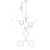 Alba 23-in Matte Black/Opal Glass 3 Lights Chandelier