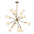 Cosmo 39-in Brushed Gold/Glossy Ribbed Opal Glass Socket Chandelier