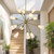Cosmo 39-in Brushed Gold/Glossy Ribbed Opal Glass Socket Chandelier