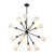 Cosmo 39-in Matte Black/Glossy Ribbed Opal Glass Socket Chandelier