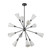 Cosmo 39-in Matte Black/Glossy Ribbed Opal Glass Socket Chandelier