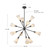 Cosmo 39-in Matte Black/Glossy Ribbed Opal Glass Socket Chandelier