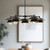 Tetsu 38-in Matte Black/Clear Glass 5 Lights Chandeliers