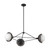 Perth 40-in Matte Black/Opal Glass 3 Lights Chandelier