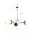 Perth 40-in Matte Black/Opal Glass 3 Lights Chandelier