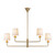 Bridgette 45-in Brushed Gold/White Linen Socket Chandelier