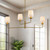 Bridgette 45-in Brushed Gold/White Linen Socket Chandelier