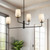 Bridgette 45-in Matte Black/White Linen Socket Chandelier