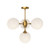 Nouveau 26-in Aged Gold/Opal Matte Glass 4 Lights Chandeliers