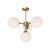 Nouveau 26-in Aged Gold/Opal Matte Glass 4 Lights Chandeliers
