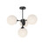 Nouveau 26-in Matte Black/Opal Matte Glass 4 Lights Chandeliers